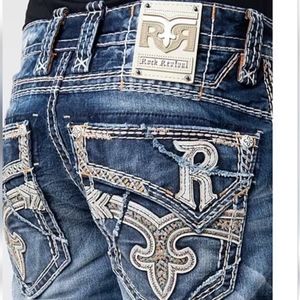 🆕️Rock Revival Tyrone Jean Shorts. Men's Size: Waist 28x14 Inseam.